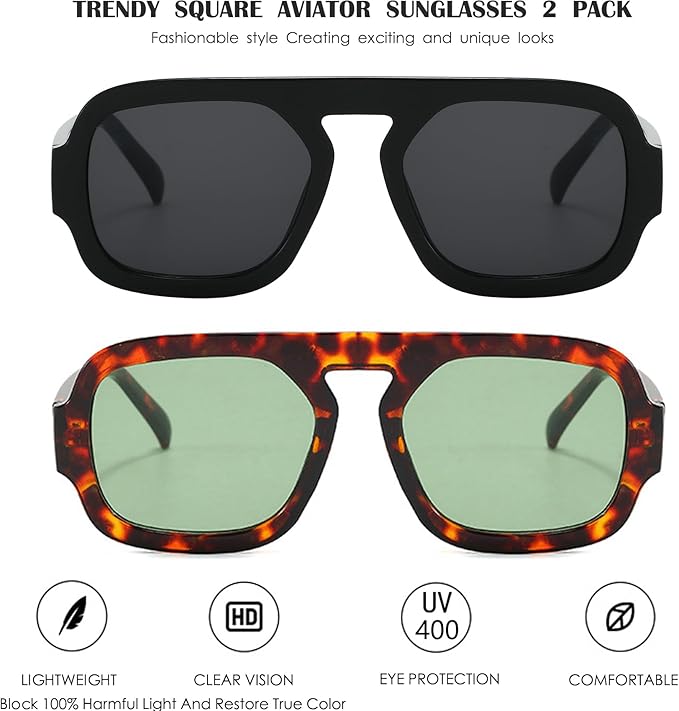 Square Aviator Sunglasses